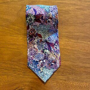 -Robert Stewart All Silk Beautifully Floral Men's Necktie